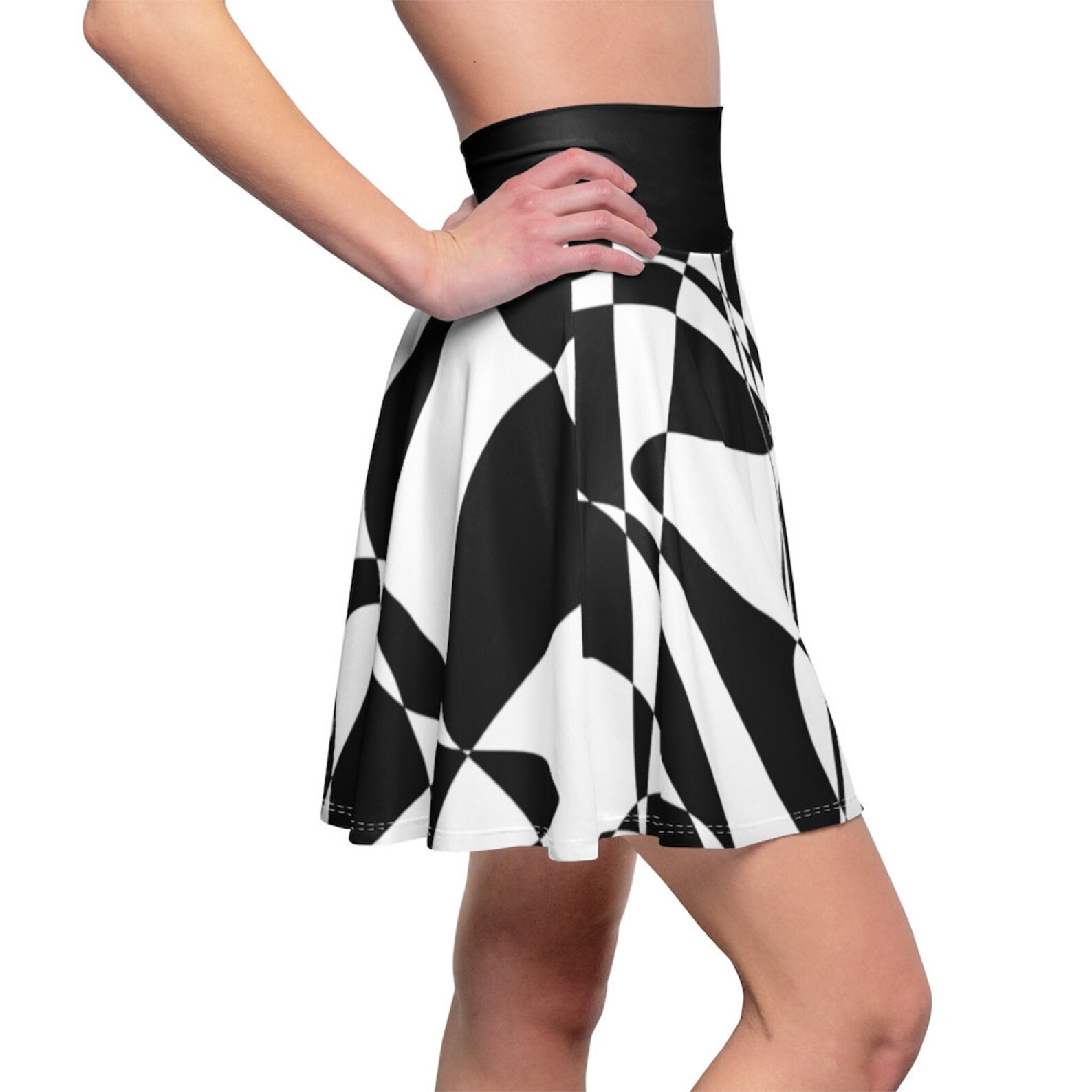 Black and White Skirt Abstract Skirt Solid Color Skirt Etsy
