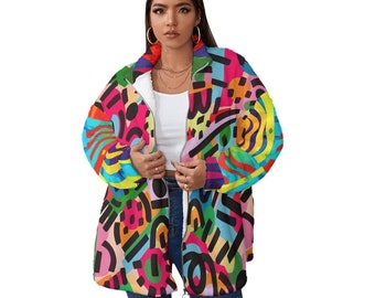 plus size shaggy fringe jacket