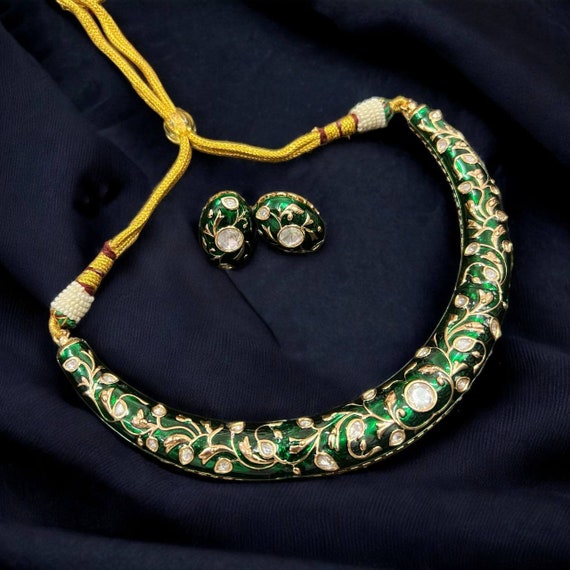 Fine Quality Sabya Inspired Gold Plated Traditional Blue Green Red