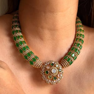 Green victorian Moissanite Polki Kundan necklace,Sabyasachi Designer necklace,Bollywood,Indian Pakistani Jewelry for Wedding bridal jewelry