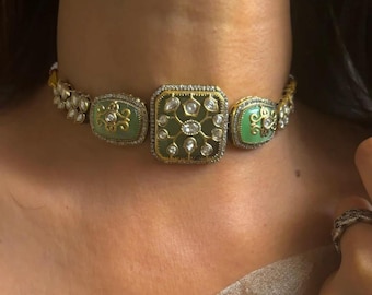 Indiano Placcato Oro Bollywood Collana Girocollo Perla Tempio Gioielli Set Indiano Placcato Oro Bollywood Collana Girocollo Perla Tempio Gioielli Set