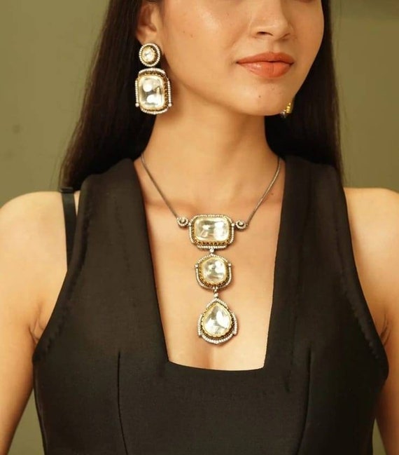 Big polki best sale necklace