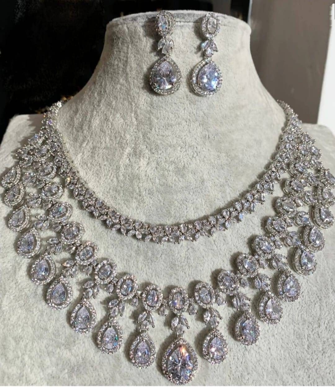 Buy May Delicate Diamond Necklace / Statement Jewelry/ Statement Necklace/  Wedding Jewelry/ Wedding Necklace / Indian Jewelry/ CZ Necklace Online in  India - Etsy