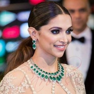 Deepika Padukone Promi Oscar Schmuck inspiriert Smaragd Zirkon Diamant Halskette Set / Statement Schmuck / eleganter Schmuck / indisch Pakistanisch /