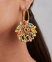 Navrattan Gold Plated Kundan Chandbali earrings/Navratan Chandbalis/Traditional Indian Jadau earrings/Pakistani Chandbalis/Jadau Earrings/ 