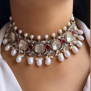 Sabyasachi choker set/Victorian choker set/Big Kundan choker set/Sabyasachi jewelry/Indian choker/Punjabi jewelry/Indian Bridal set/Indian