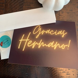 Merci Hermano ! / Merci frère! -Carte de voeux espagnole, dites-le en espagnol, Hechar de menos, Missing your brother