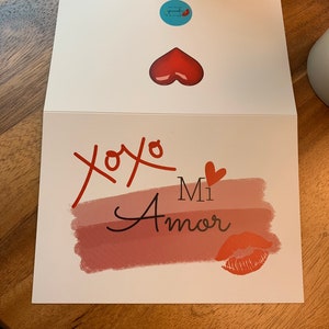 XOXO Mi Amor / My Love - Spanish Greeting card , Say it in Spanish, Background, Valentines Day, San valentine , girlfriend, boyfriend