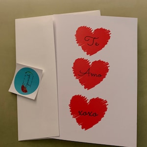 Te Amo XOXO- Mi Amor - Je t'aime - Cartes de voeux My Love Romanic, Dites-le en espagnol, Saint Valentin, Avec amour, pour lui ou elle