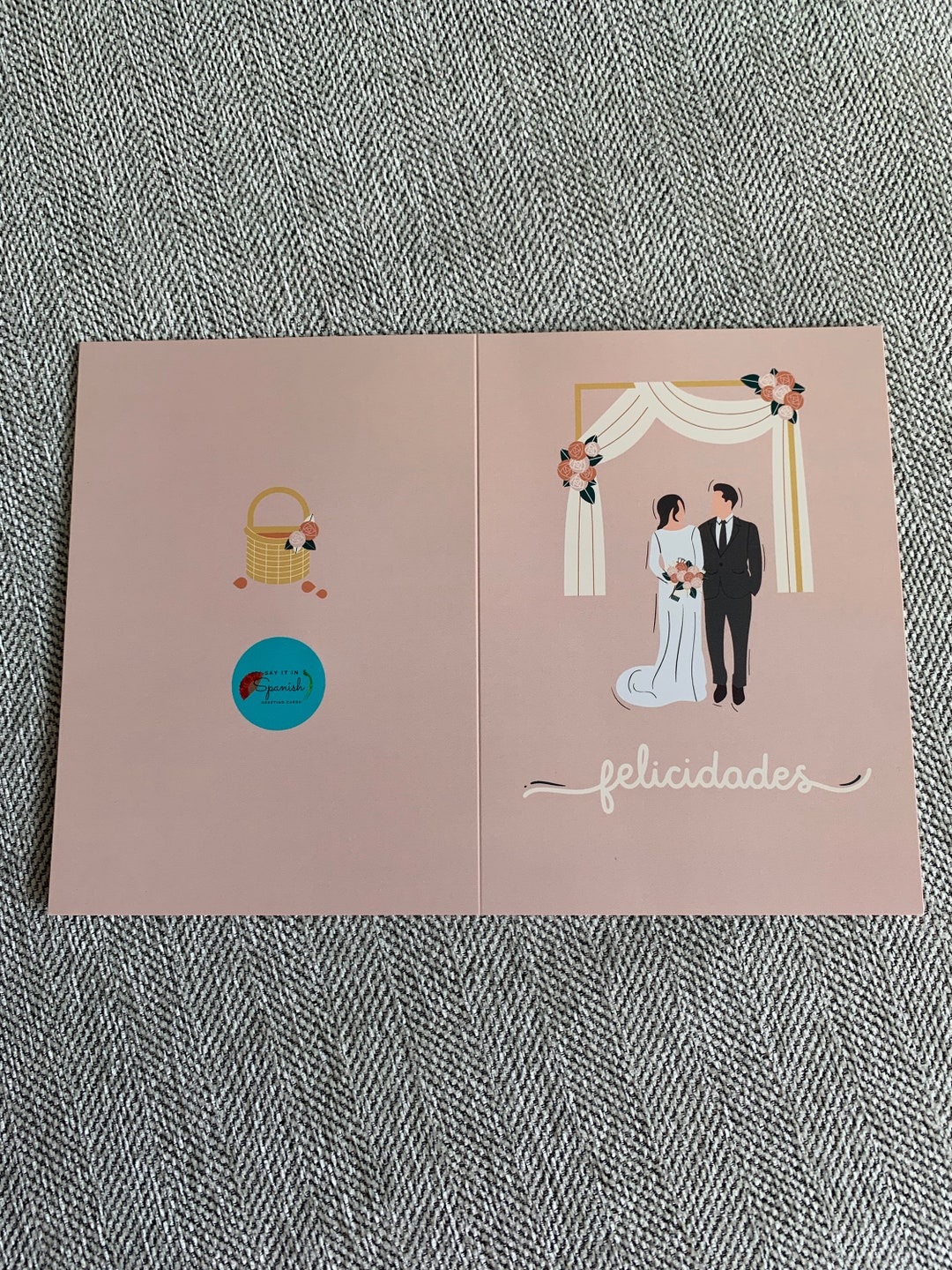 Felicidades / Best Wishes Spanish Wedding Card / Greeting Card Custom