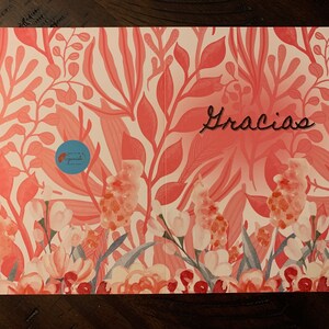Gracias / Thank you - Spanish Greeting Card - Custom Made - 5x7" with envelope, decor Inside, For Friend, Give thanks