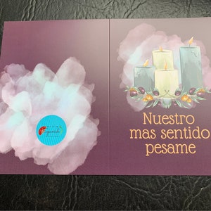 Nuestro Más Sentido Pesame / Nos plus sincères condoléances - Cartes de sympathie, dites-le en espagnol, funérailles, condoléances