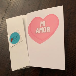 Mi Amor / My Love - Spanish Greeting Card - Custom Made- 5x7" with envelope, Blank Inside, San Valentine, St. Valentine’s Day