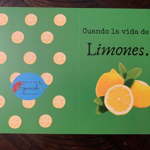 Quando a vida te dá um limão, tenha água fresca! - Cartão espanhol - Custom Made - 5x7", passando por um momento difícil, apoio, limão