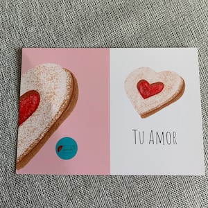 Tu Amor Es Tan Dulce / Your love is so sweet- Spanish Greeting Card - 5x7" w/ envelope and sticker, San Valentine, St. Valentine’s Day, Mi