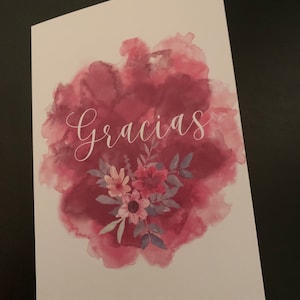 Gracias / Merci - Carte de voeux espagnole - Faite sur mesure - 5x7" avec enveloppe, Vide à l'intérieur, Pour un ami, Merci