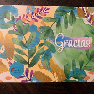 Gracias / Thank you - Spanish Greeting Card - Custom Made - 5x7" with envelope, Blank Inside, For Friend, Give thanks