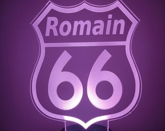 Lampe Route 66 personnalisable