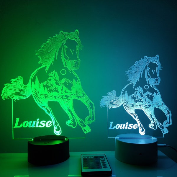 lampe cheval et décor personnalisable