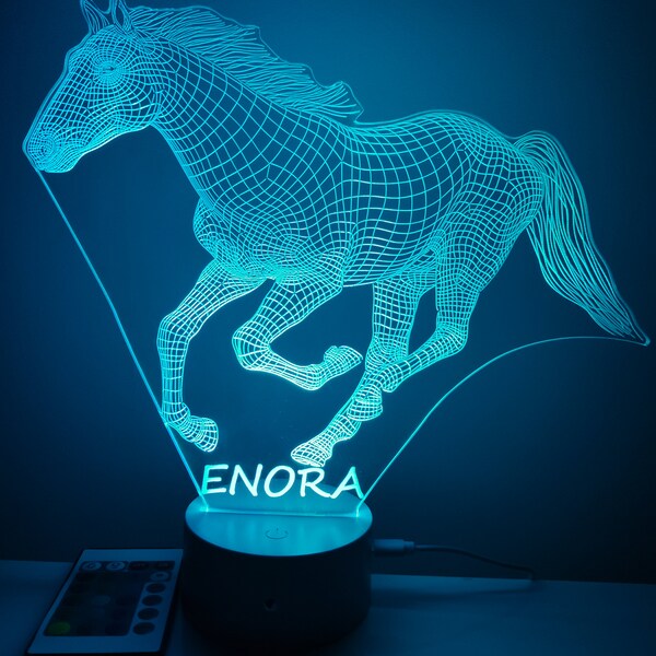 Lampe cheval illusion personnalisable