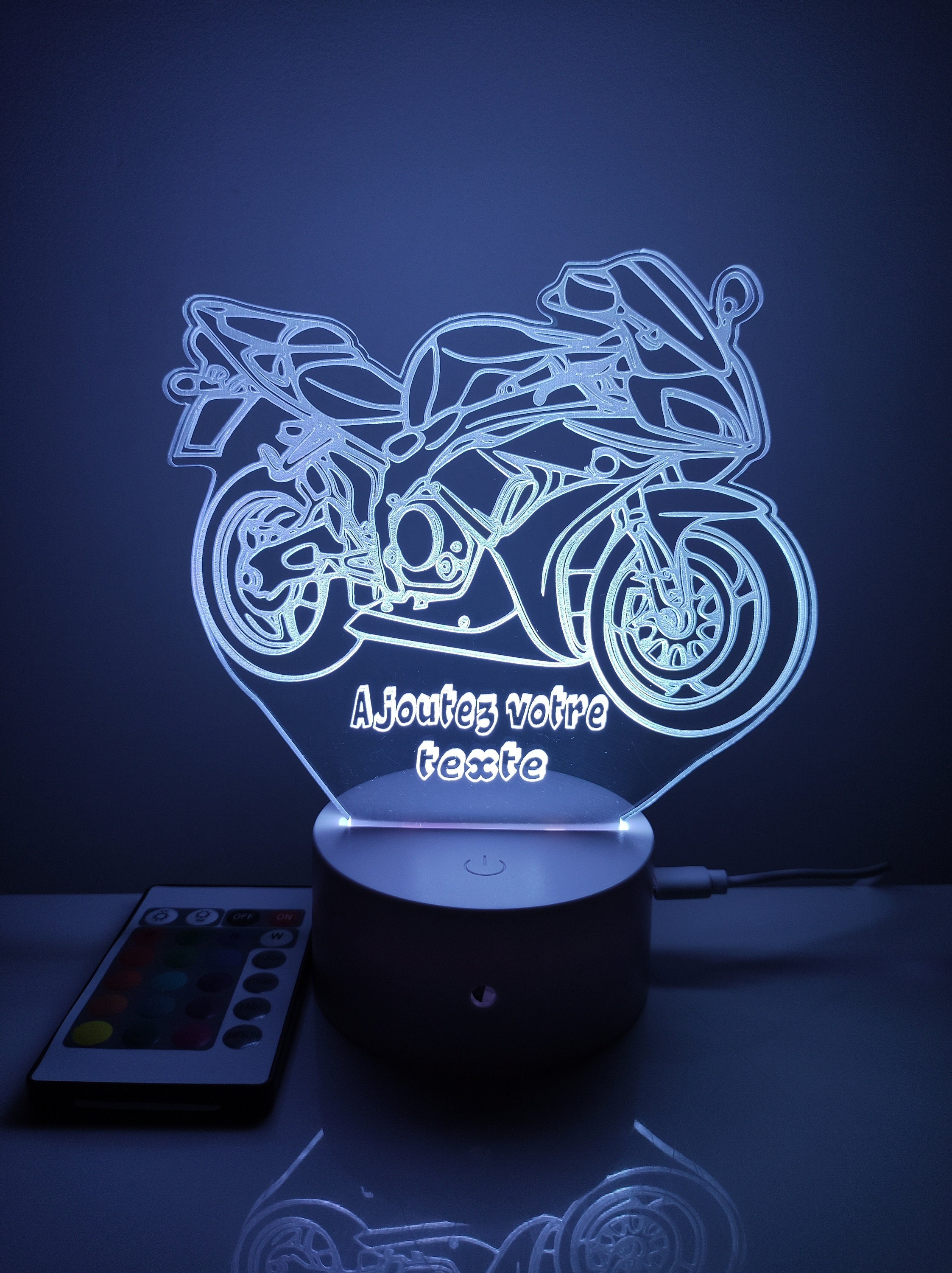 Veilleuse,Black Base-7 Color No Remote--Lampe Led 3D en forme de lune
