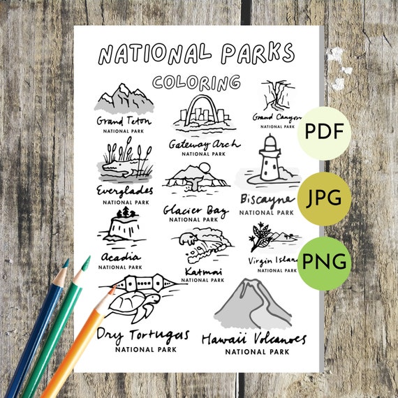 National Parks Coloring Page NPS - Il 570xN.2813579907 10xk 