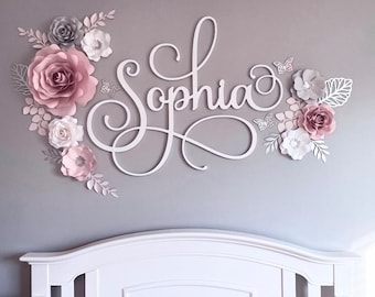 Handmade Paper Flower Wall Set | Blush Ivory Boho Nursery Decor