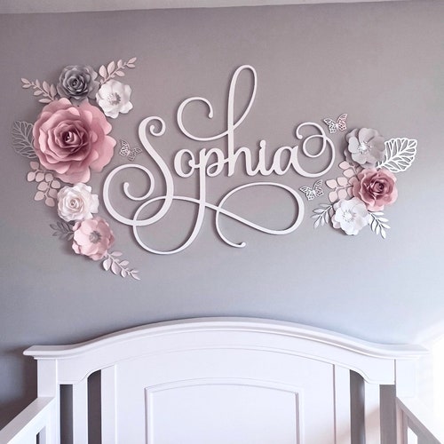 Ensemble mural de fleurs en papier fait main | Décoration de chambre bohème bohème ivoire rose poudré