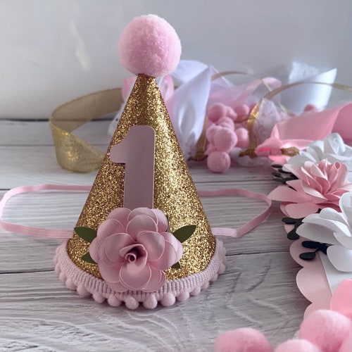 Baby Party Hat Floral Birthday Party Hat First Birthday Hat Etsy
