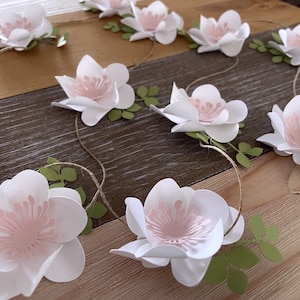 Ghirlanda di fiori di ciliegio, ghirlanda di fiori di carta, ghirlanda floreale per cameretta dei bambini, ghirlanda per matrimonio, ghirlanda per baby shower, ghirlanda da tavolo