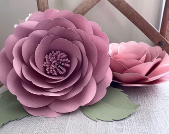 Single Paper Rose, Nursery Wall Roses, Floral centrepieces, Wall Paper Flowers, dessert table decor, baby shower decor, 1st birthday decor