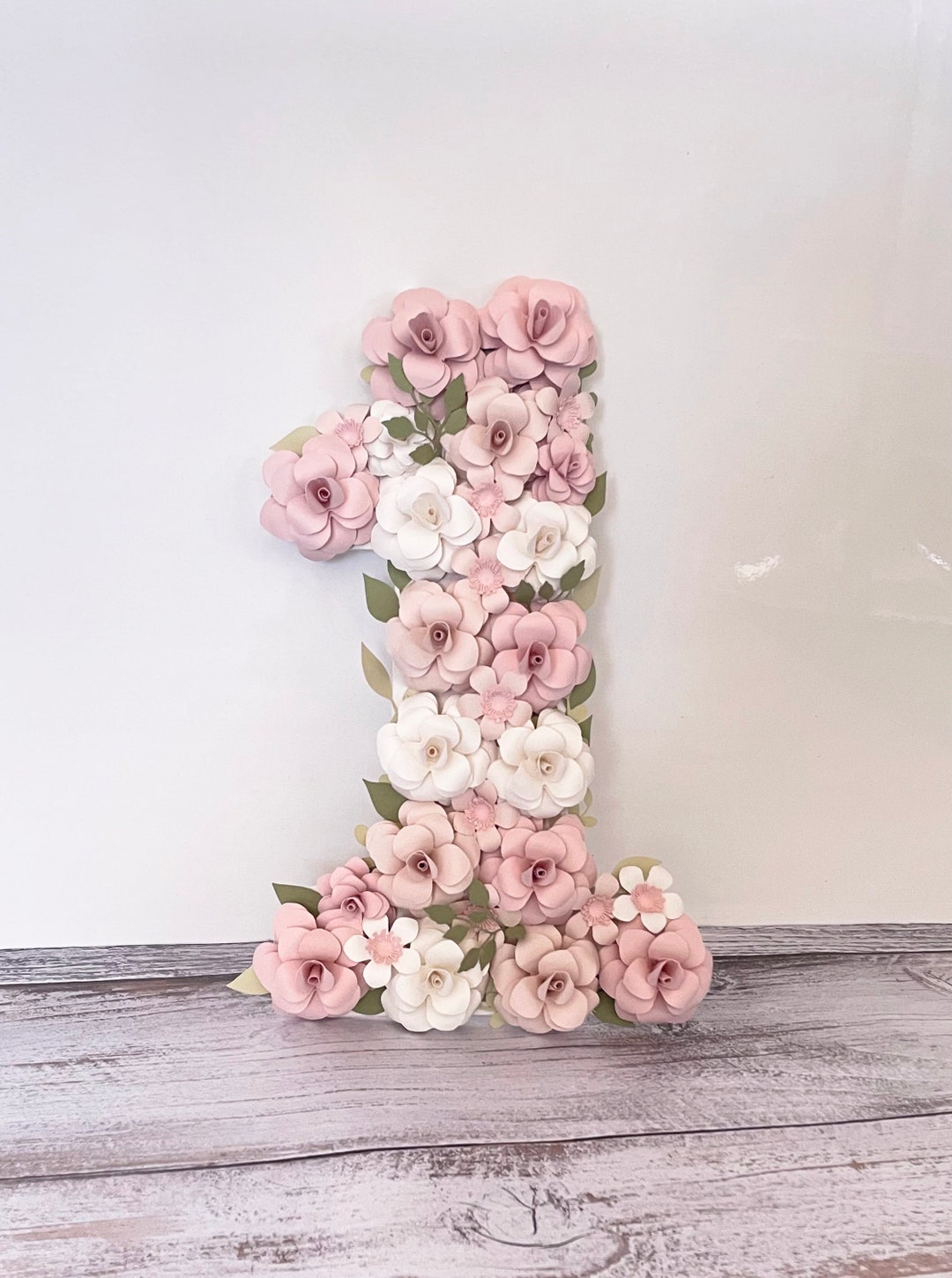 Floral Number “1”, Paper Flower Number, Flower Letters, Flower Initials