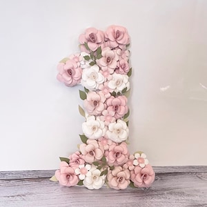 Floral Number 1: Handmade Paper Flower 1st Birthday Decor