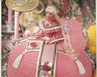 Annie's Attic Crochet Bed Doll Pattern Miss October Gems of the South Southern Belle Barbie Doll dress Original pattern