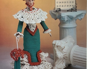 Annie's Attic Häkelkalender Bettpuppen Muster Miss November 1996 Edwardian Barbie Kleid Originalanleitung