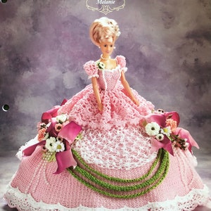 Annie's Attic Potter Crochet Bed Doll Pattern Glorious Gowns “Melanie” Old South Collection Barbie Doll Dress Original pattern