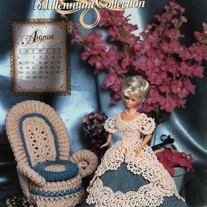 Annie's Attic Potter Crochet Bed Doll Pattern August 2000 Millennium Collection Jewelry Box Barbie Doll Dress Original pattern