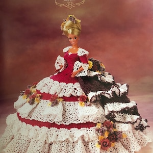 Annie's Attic Potter Crochet Bed Doll Pattern Glorious Gowns “Serena” Belle of the Ball Barbie Doll Dress Original pattern