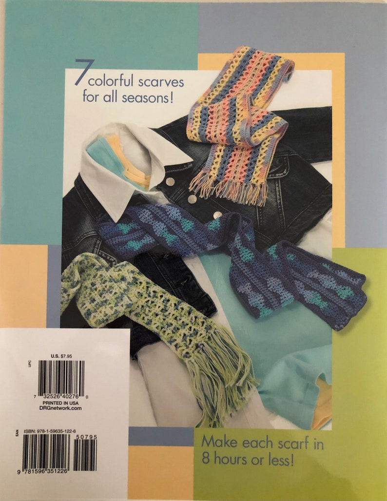 Annies Attic 8 Hour Fashion Scarves Pattern Original Pattern Book Etsy UK