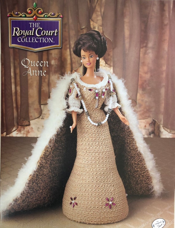 Modèle original de robe de poupée Barbie de la reine Anne au