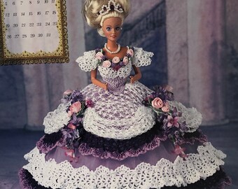 Annie's Attic Potter Häkelbett-Puppenmuster Januar 1997 Master Crochet Die Royal Ballgowns Kollektion Barbie-Puppenkleid Originalmuster