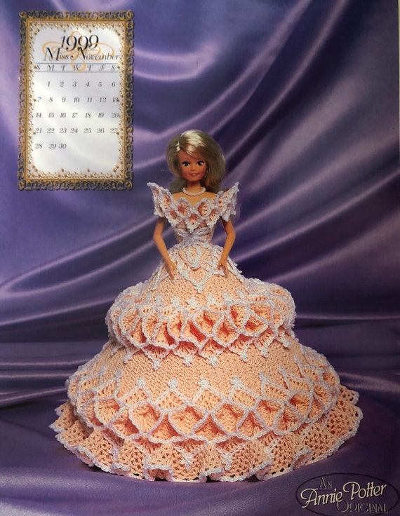 Annie s Attic Potter Crochet Bed Doll Pattern November 1999 Master Crochet Guild Bridal Dreams Collection Barbie Doll Dress Original Pattern Etsy