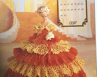 Annie's Attic Crochet Bett-Puppen-Muster November 1992 Cotillion Südliche Belle Barbie-Puppenkleid Originalmuster