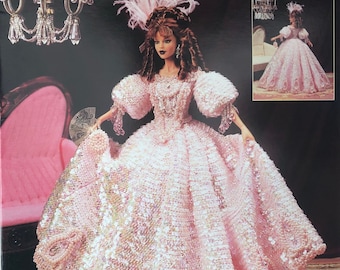 Paradise Häkelpuppe Sammlerpuppe Muster 1830 Jeweled Engagement Kleid Band 75 Kleid Originalmuster