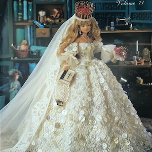 Paradise Crochet Collector Doll Pattern 1830 Tailor’s Daughter The Button Bride Dress Volume 71 Dress Original pattern