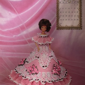 Annie's Attic Potter Crochet Bed Doll Pattern October 1999 Master Crochet Guild Bridal Dreams Collection Barbie Doll Dress Original pattern