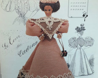 Annie's Attic Häkelkalender Bettpuppen Anleitung Fräulein September 1994 Gibson Girl Barbie Doll Kleid Originalanleitung