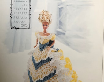 Annie's Attic Häkelkalender Bettpuppe April 1993 Victorian Barbie Kleid Originalanleitung