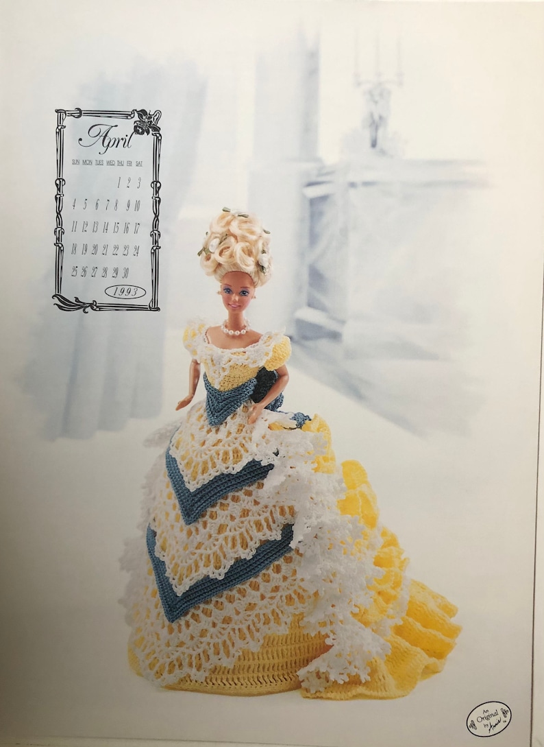 Annie's Attic Crochet Calendar Bed Doll Pattern April 1993 Victorian