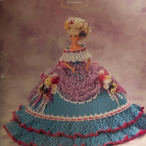 Annie's Attic Potter Crochet Bed Doll Pattern Glorious Gowns “Rosemary” Belle of the Ball Barbie Doll Dress Original pattern